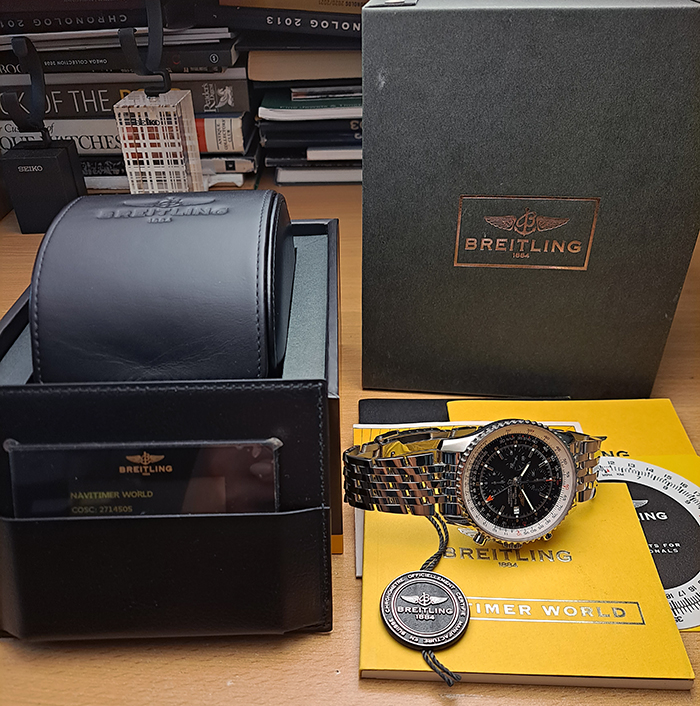 XL Breitling 1884 Chronometre Navitimer World Wristwatch Ref. A24322